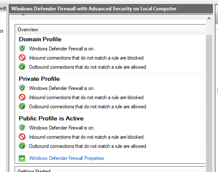 Firewall stond uit